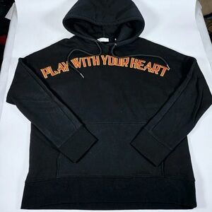 Sandro Play With Your Heart Embroidered Hoodie Black Streetwear Pullover Size 1